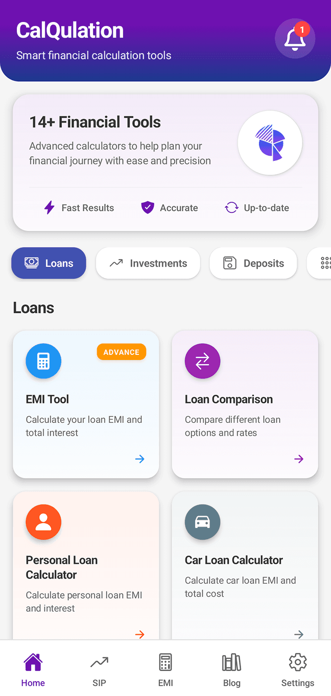 Calqulation App Home Screen
